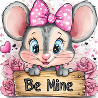 Thumbnail for Valentine Mouse Wall Art, MB-00042, Sign For Wreath, 10x10