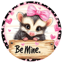 Thumbnail for Valentine Opossum Wall Art, MB-00050, Sign For Wreath, 10