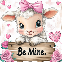 Thumbnail for Valentine Sheep Wall Art, MB-00035, Sign For Wreath, 10x10