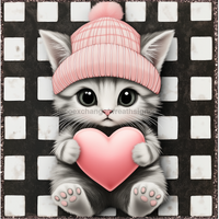 Thumbnail for Valentine Sign Cat Dco-02120 For Wreath 10X10’’ Metal