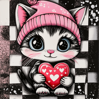Thumbnail for Valentine Sign Cat Dco-02121 For Wreath 10X10’’ Metal