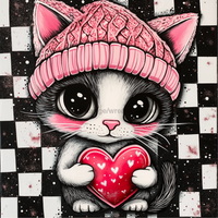 Thumbnail for Valentine Sign Cat Dco-02122 For Wreath 10X10’’ Metal