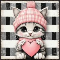 Thumbnail for Valentine Sign Cat Dco-02127 For Wreath 10X10’’ Metal