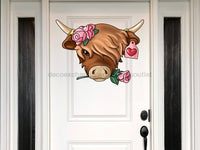 Thumbnail for Valentine Sign Cow Highland Wood Sign Pcd-W-082 22 Door Hanger