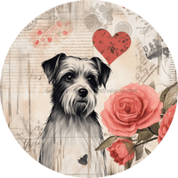 Thumbnail for Valentine Sign Dog Dco-00872 For Wreath 10 Round Metal