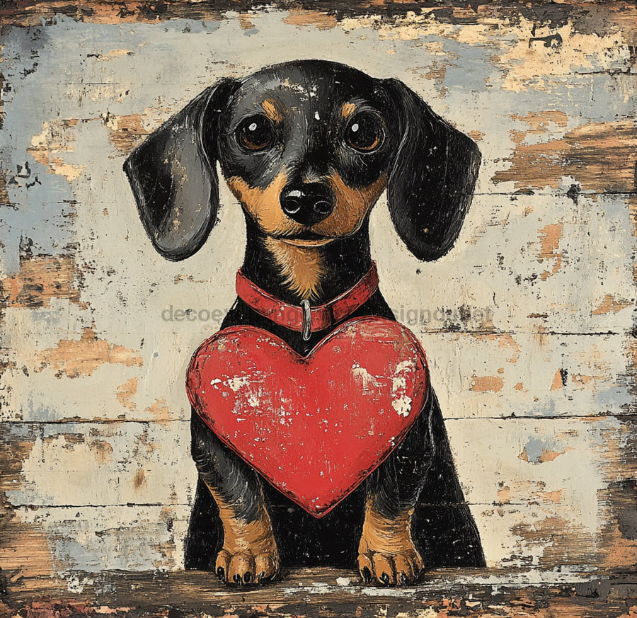 Valentine Sign, Dog Sign, DCO-02224, Sign For Wreath, 10x10 Metal Sign