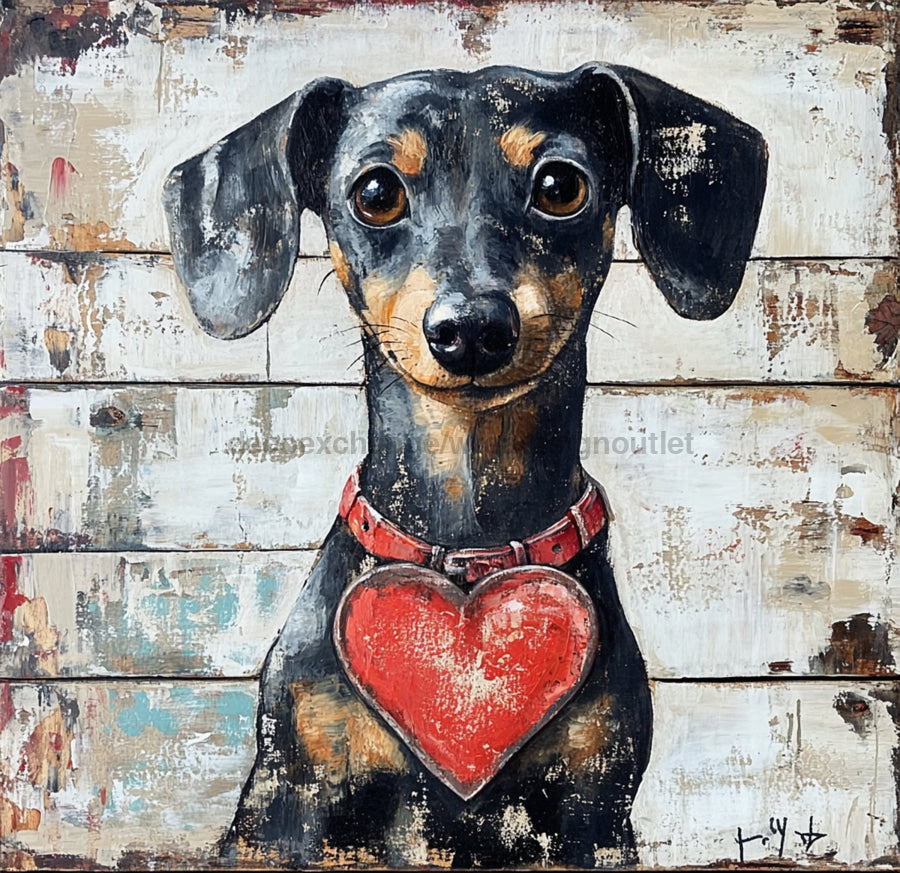 Valentine Sign, Dog Sign, DCO-02239, Sign For Wreath, 10x10 Metal Sign