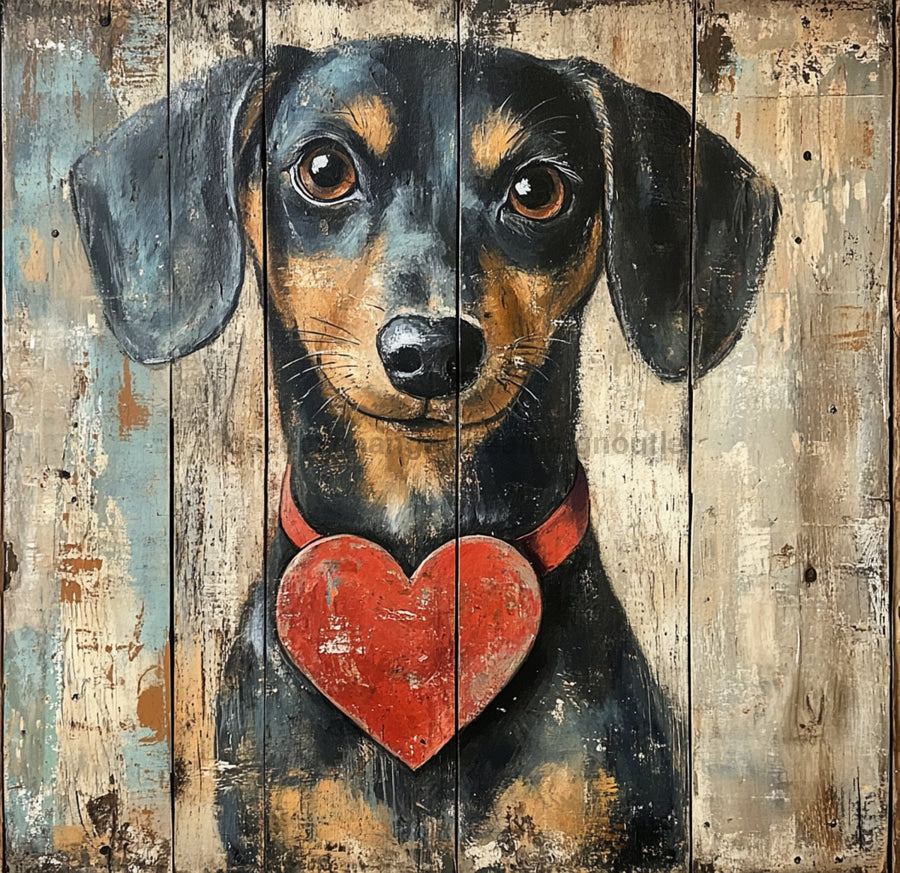 Valentine Sign, Dog Sign, DCO-02240, Sign For Wreath, 10x10 Metal Sign