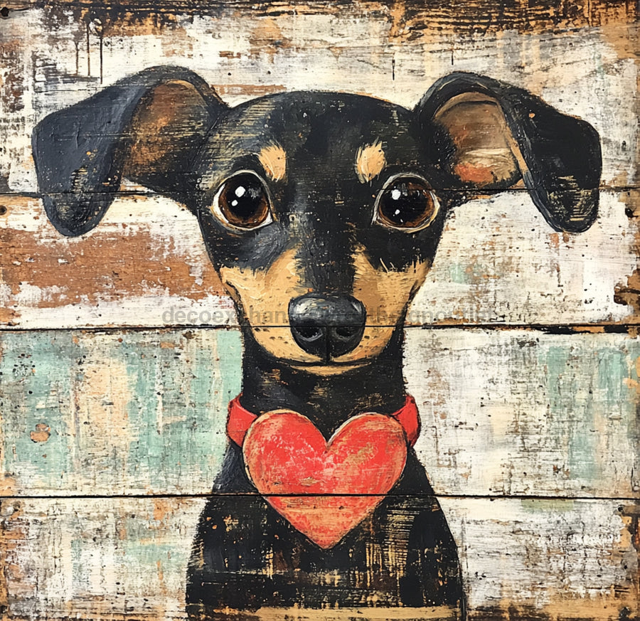 Valentine Sign, Dog Sign, DCO-02242, Sign For Wreath, 10x10 Metal Sign