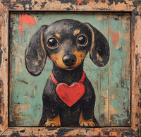 Thumbnail for Valentine Sign, Dog Sign, DCO-02244, Sign For Wreath, 10x10 Metal Sign