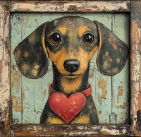 Thumbnail for Valentine Sign, Dog Sign, DCO-02246, Sign For Wreath, 10x10 Metal Sign