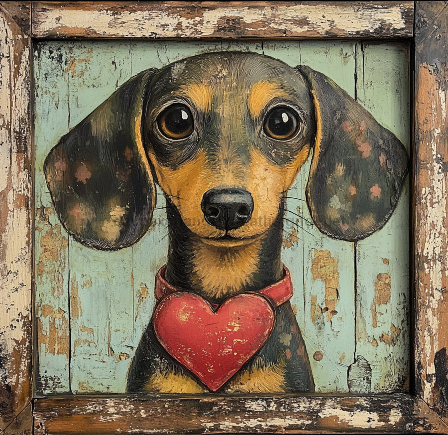 Valentine Sign, Dog Sign, DCO-02246, Sign For Wreath, 10x10 Metal Sign