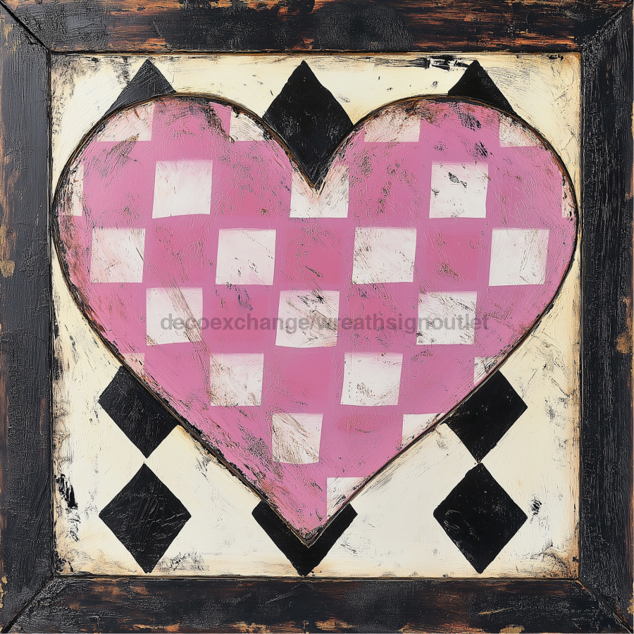 Valentine Sign Heart Dco-02155 For Wreath 10X10’’ Metal