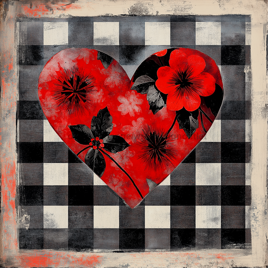 Valentine Sign Heart Dco-02160 For Wreath 10X10’’ Metal