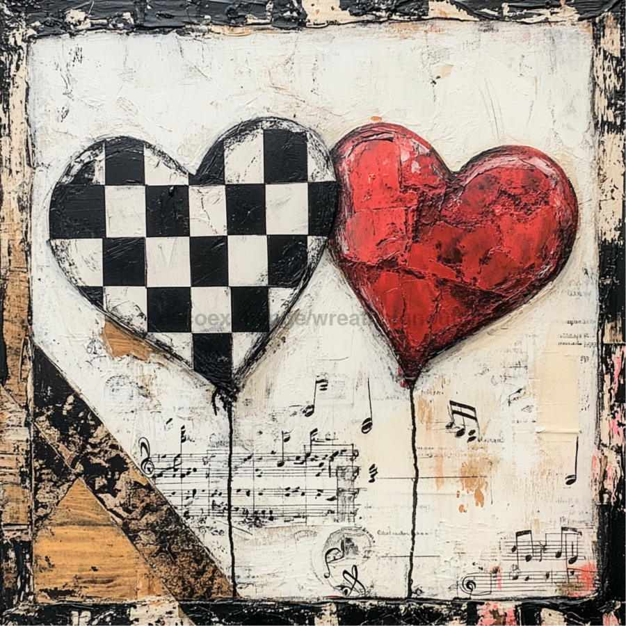 Valentine Sign, Heart Sign, DCO-02213, Sign For Wreath, 10x10 Metal Sign