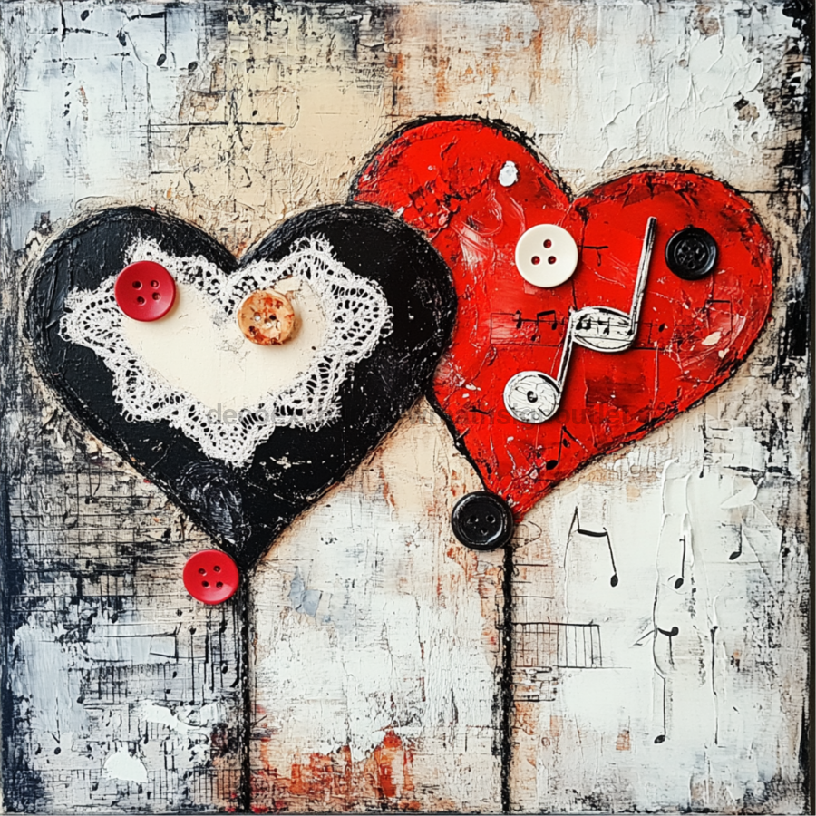 Valentine Sign, Heart Sign, DCO-02215, Sign For Wreath, 10x10 Metal Sign