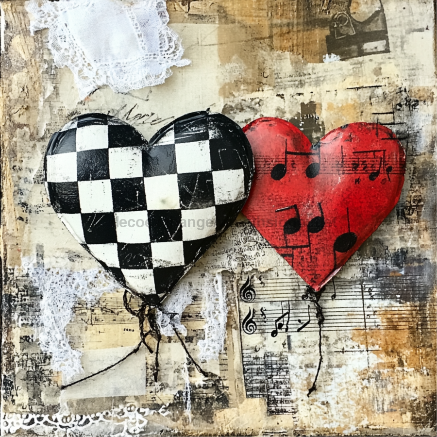 Valentine Sign, Heart Sign, DCO-02220, Sign For Wreath, 10x10 Metal Sign