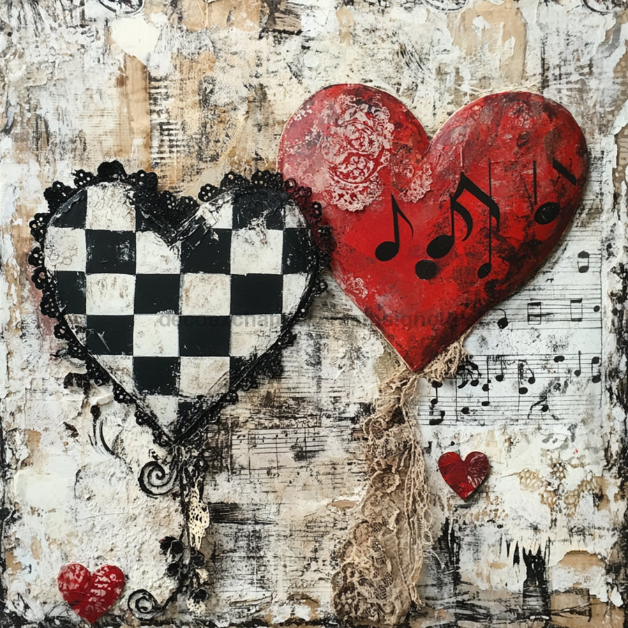 Valentine Sign, Heart Sign, DCO-02232, Sign For Wreath, 10x10 Metal Sign