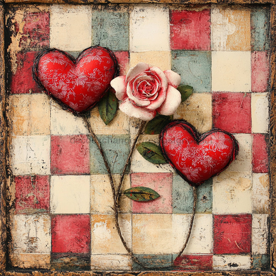 Valentine Sign, Heart Sign, DCO-02258, Sign For Wreath, 10x10 Metal Sign