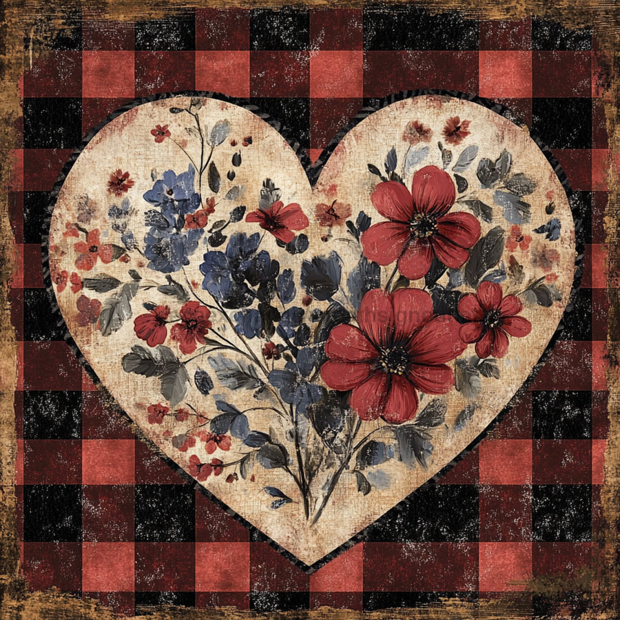 Valentine Sign, Heart Sign, DCO-02259, Sign For Wreath, 10x10 Metal Sign