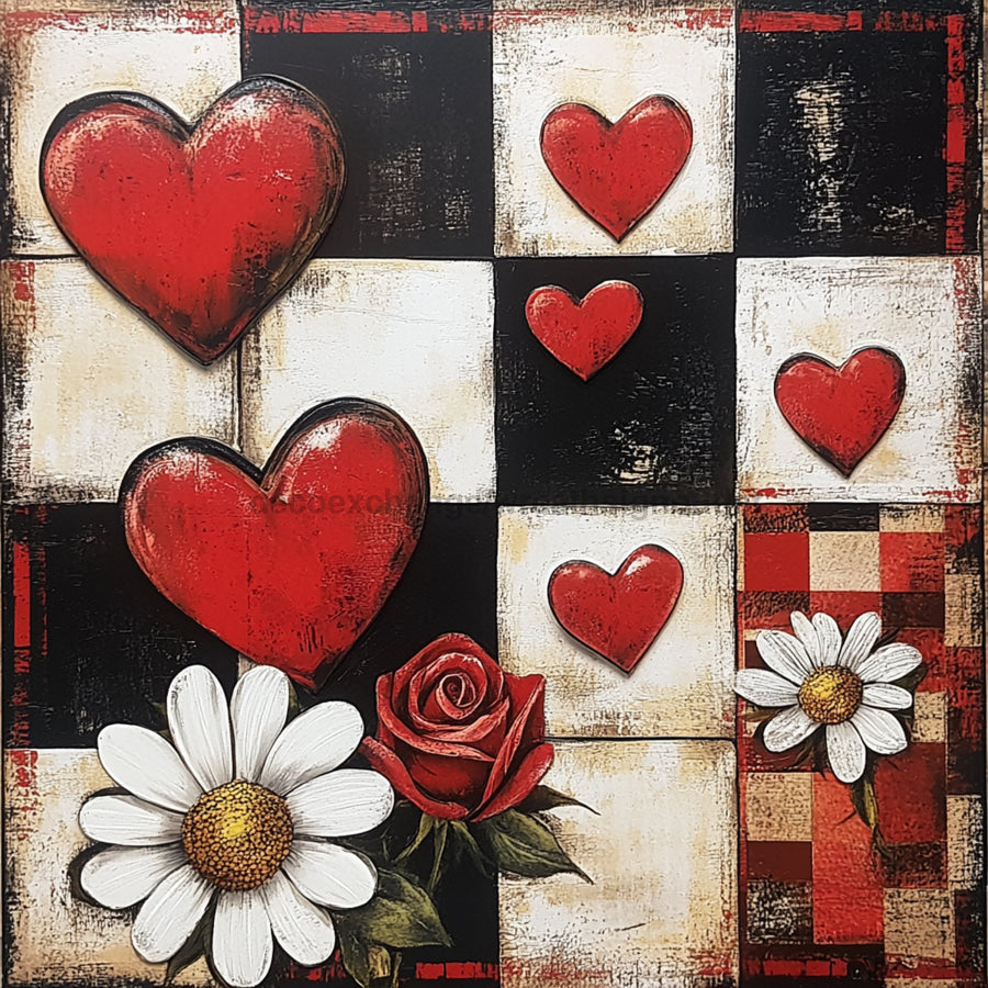 Valentine Sign, Heart Sign, DCO-02276, Sign For Wreath, 10x10 Metal Sign