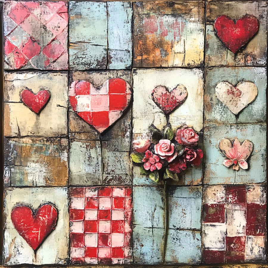 Valentine Sign, Heart Sign, DCO-02279, Sign For Wreath, 10x10 Metal Sign