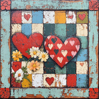 Thumbnail for Valentine Sign, Heart Sign, DCO-02281, Sign For Wreath, 10x10 Metal Sign