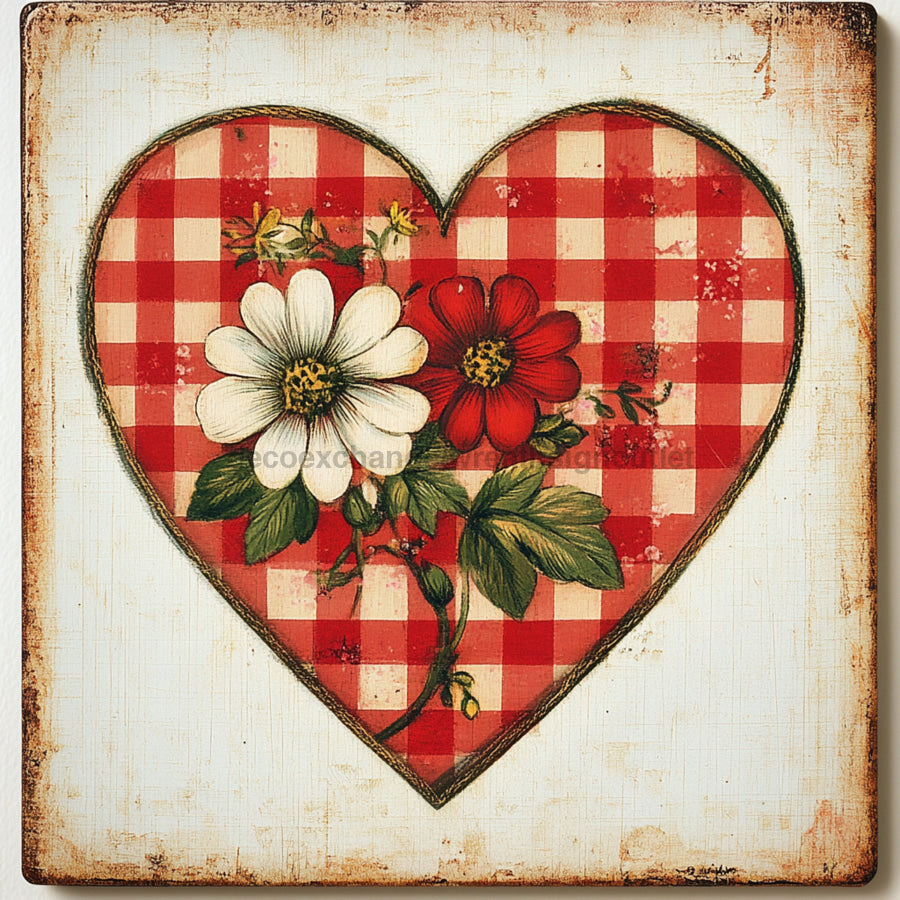 Valentine Sign, Heart Sign, DCO-02283, Sign For Wreath, 10x10 Metal Sign