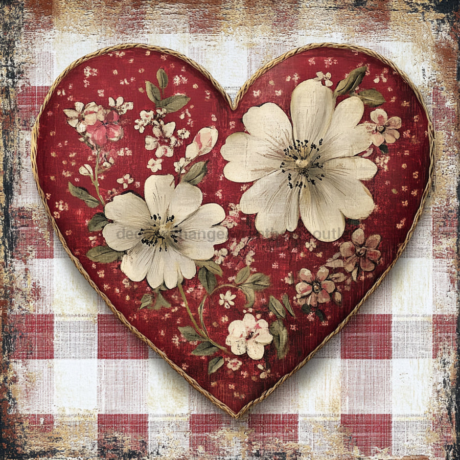 Valentine Sign, Heart Sign, DCO-02287, Sign For Wreath, 10x10 Metal Sign