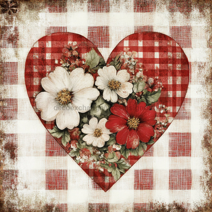 Valentine Sign, Heart Sign, DCO-02289, Sign For Wreath, 10x10 Metal Sign