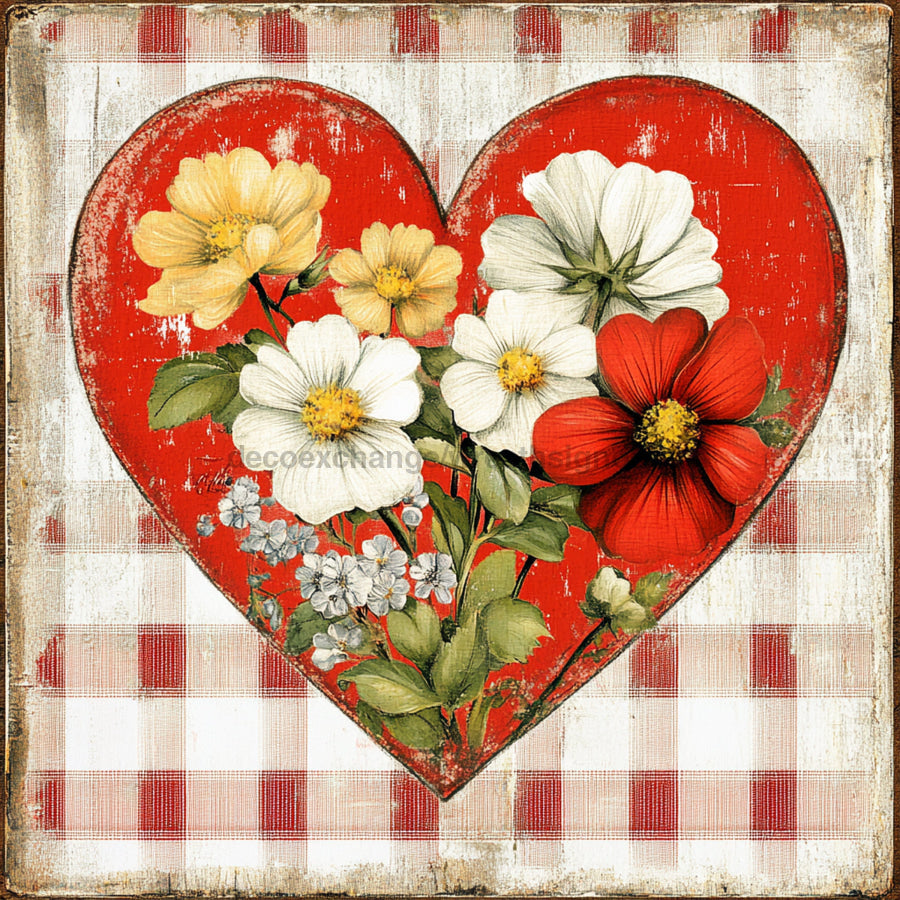 Valentine Sign, Heart Sign, DCO-02290, Sign For Wreath, 10x10 Metal Sign