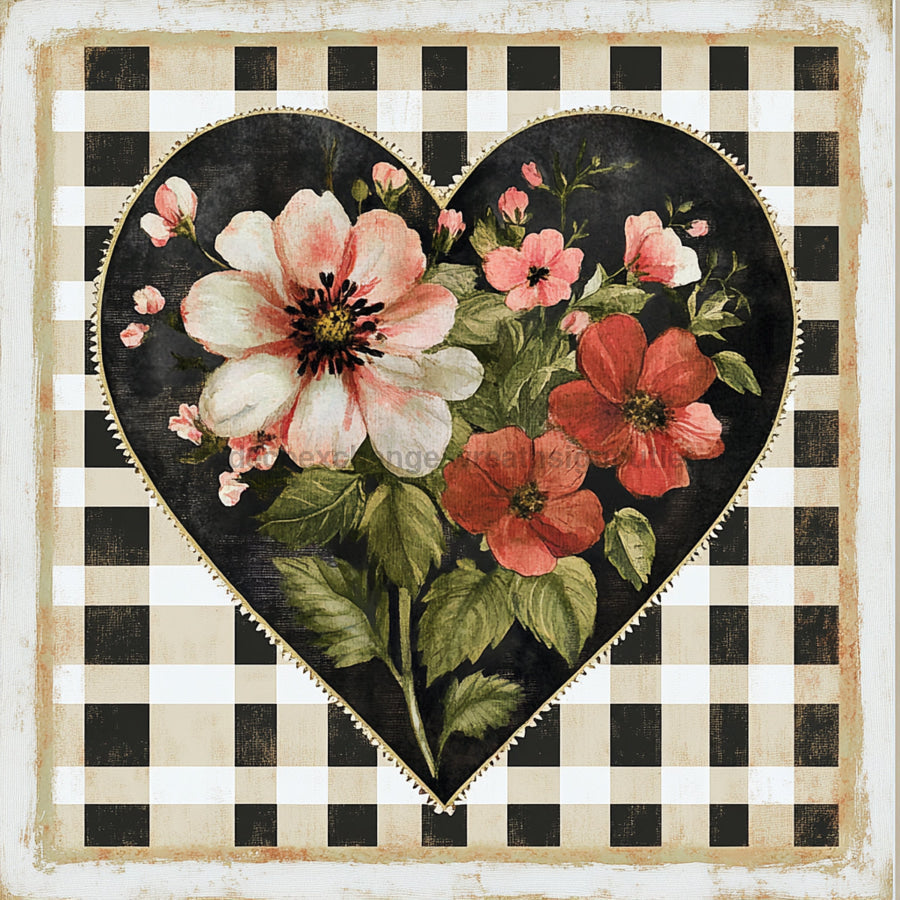 Valentine Sign, Heart Sign, DCO-02310, Sign For Wreath, 10x10 Metal Sign