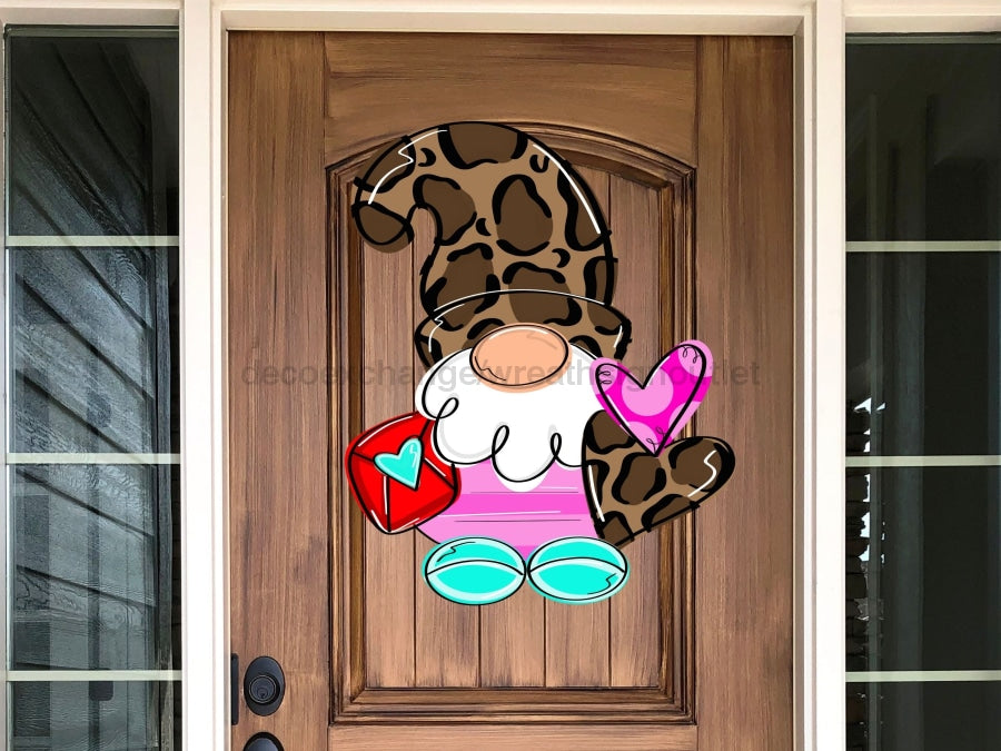 Valentine Sign Heart Welcome Gnome Wood Sign Decoe-W-329 22 Door Hanger