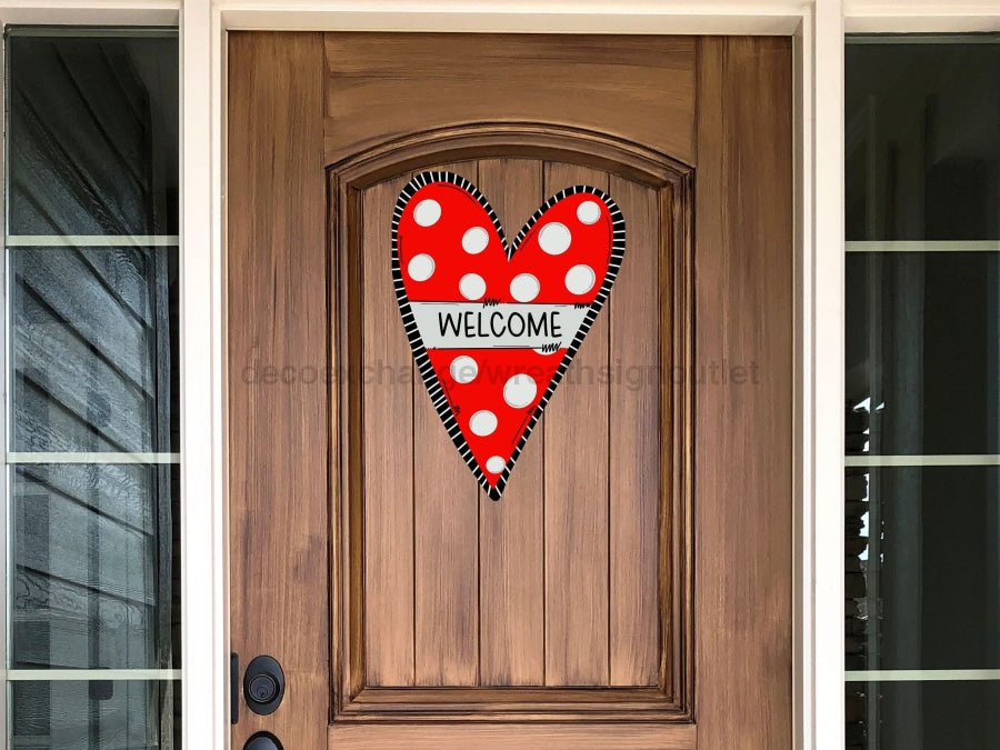 Valentine Sign Heart Welcome Wood Sign Decoe-W-274 22 Door Hanger