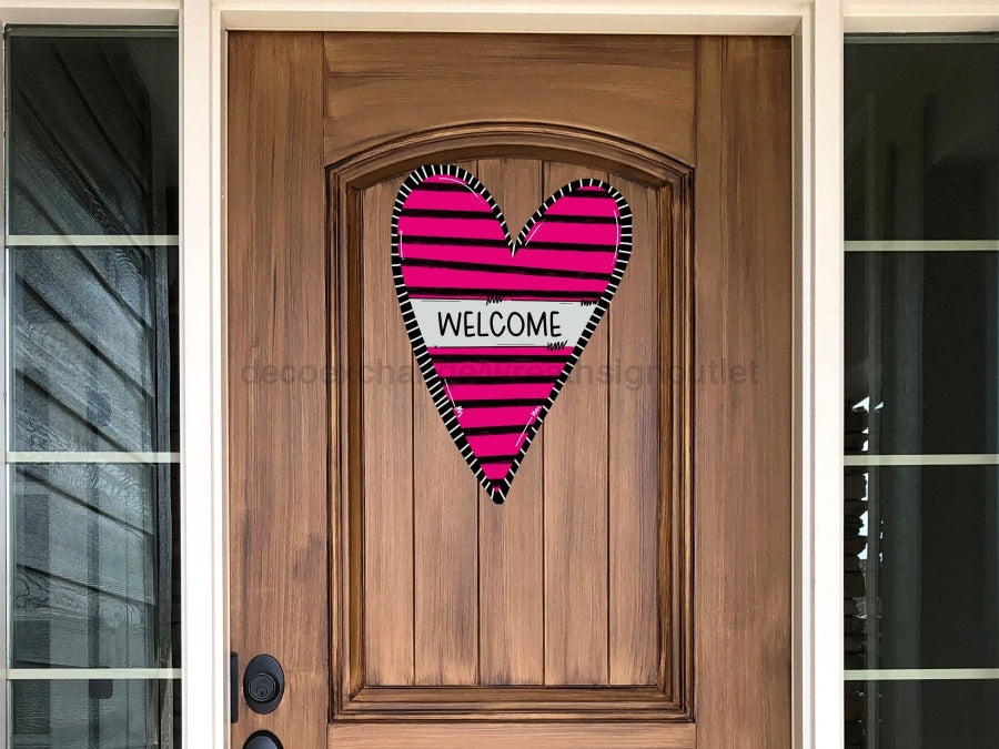 Valentine Sign Heart Welcome Wood Sign Decoe-W-275 22 Door Hanger