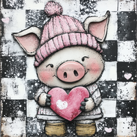 Thumbnail for Valentine Sign, Pig Sign, DCO-02208, Sign For Wreath, 10x10 Metal Sign