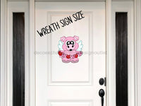 Thumbnail for Valentine Sign Pig Wood Sign Cr-W-105 11 Wreath Wood