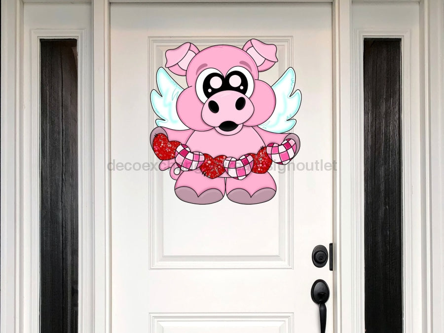 Valentine Sign Pig Wood Sign Cr-W-105-Dh 22 Door Hanger