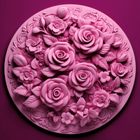 Thumbnail for Valentine Sign Roses Dco-00617 For Wreath 10 Round Metal