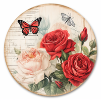 Thumbnail for Valentine Sign Roses Dco-00888 For Wreath 10 Round Metal