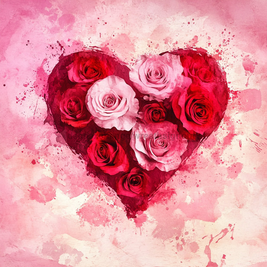 Valentine Sign, Roses Sign, DCO-02231, Sign For Wreath, 10x10 Metal Sign