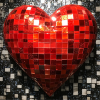 Thumbnail for Valentine Sign, Sequin Heart Sign, DCO-02204, Sign For Wreath, 10x10 Metal Sign