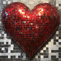 Thumbnail for Valentine Sign, Sequin Heart Sign, DCO-02206, Sign For Wreath, 10x10 Metal Sign