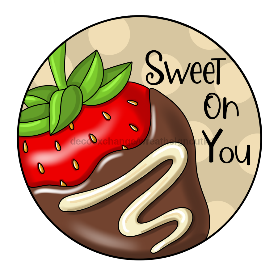 Valentine Sign, Strawberry Sign, PCD-W-164-DH, 22" Door Hanger