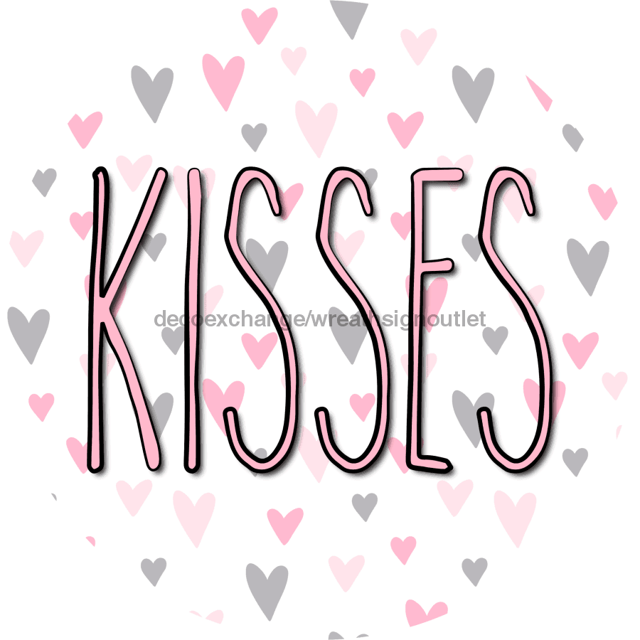 Vinyl Decal, Valentine Sign, 10" Round Metal Sign VINYL-DECOE-418, Sign For Wreath, DecoExchange - DecoExchange