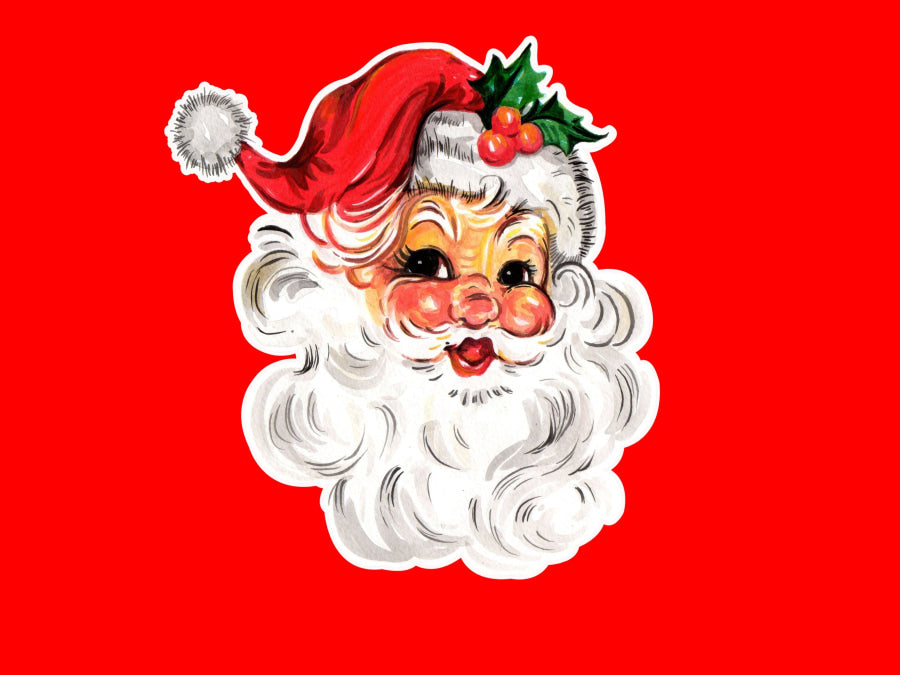 Vintage Christmas Santa 11" Wood Wreath Sign - DECOE-W-90093