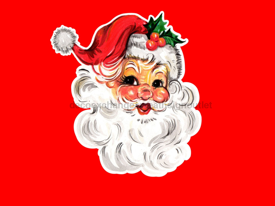 Vintage Santa Face Christmas 22" Wood Door Hanger - DECOE-W-90093-DH