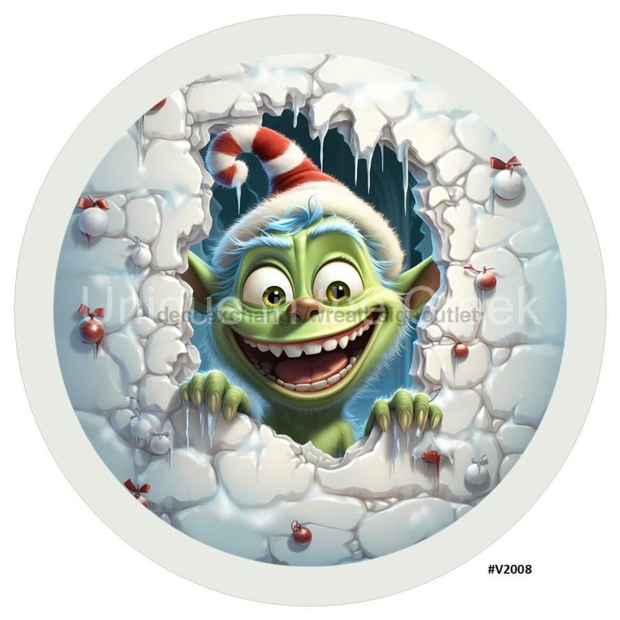 3D BREAKTHROUGH ALIEN V2008 10.5" Vinyl Wreath Sign - UTIC-VINYL-V2008