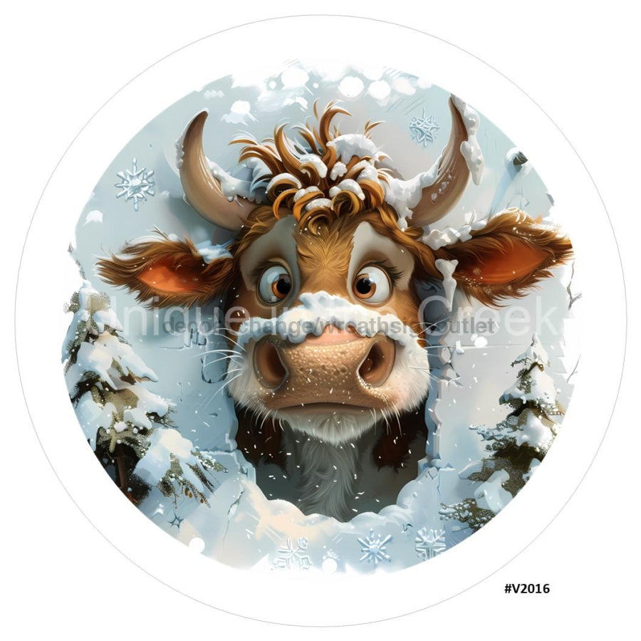 3D BREAKTHROUGH COW V2016 10.5" Vinyl Wreath Sign - UTIC-VINYL-V2016