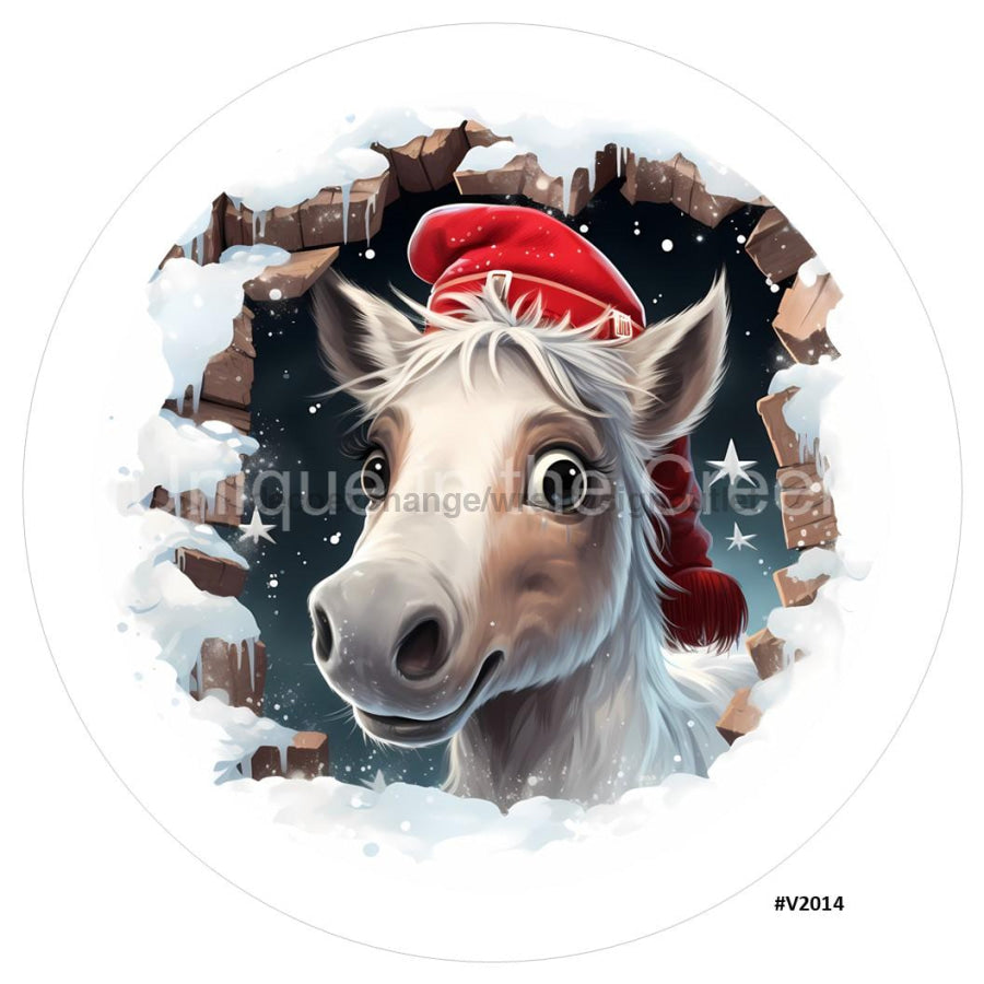 3D BREAKTHROUGH HORSE V2014 10.5" Vinyl Wreath Sign - UTIC-VINYL-V2014